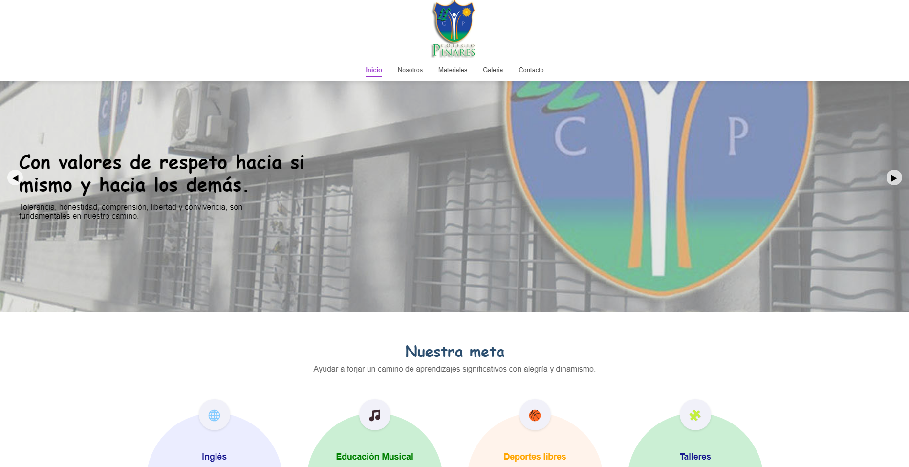 Proyecto Colegio Pinares - Sitio Web Institucional